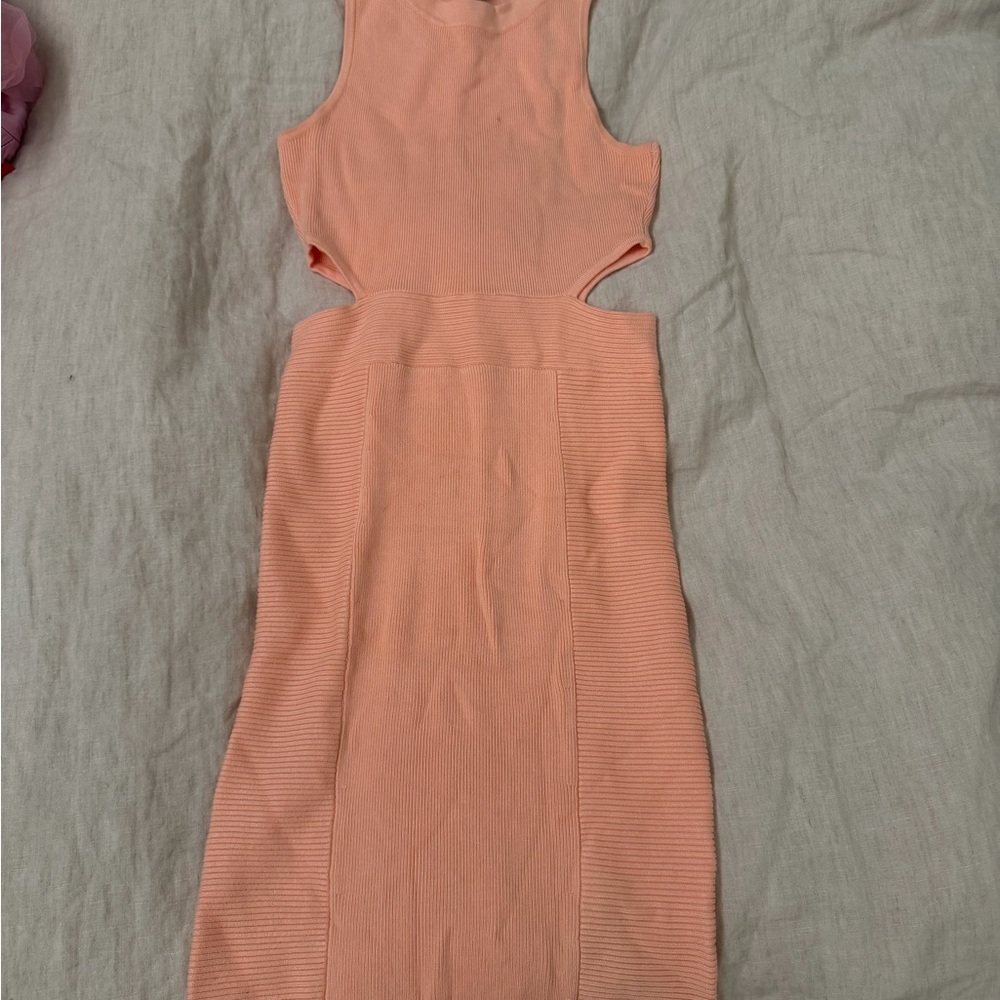 Guess Peach Side Cut out Dress